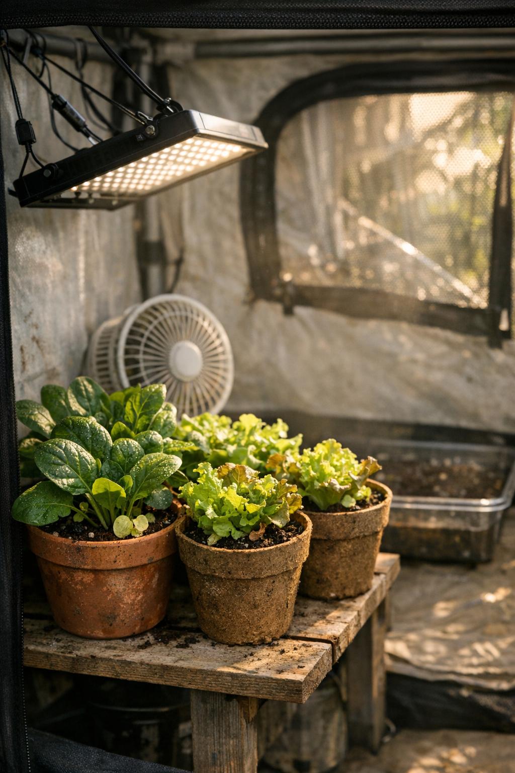 Growing Leafy Greens Inside a Grow Tent